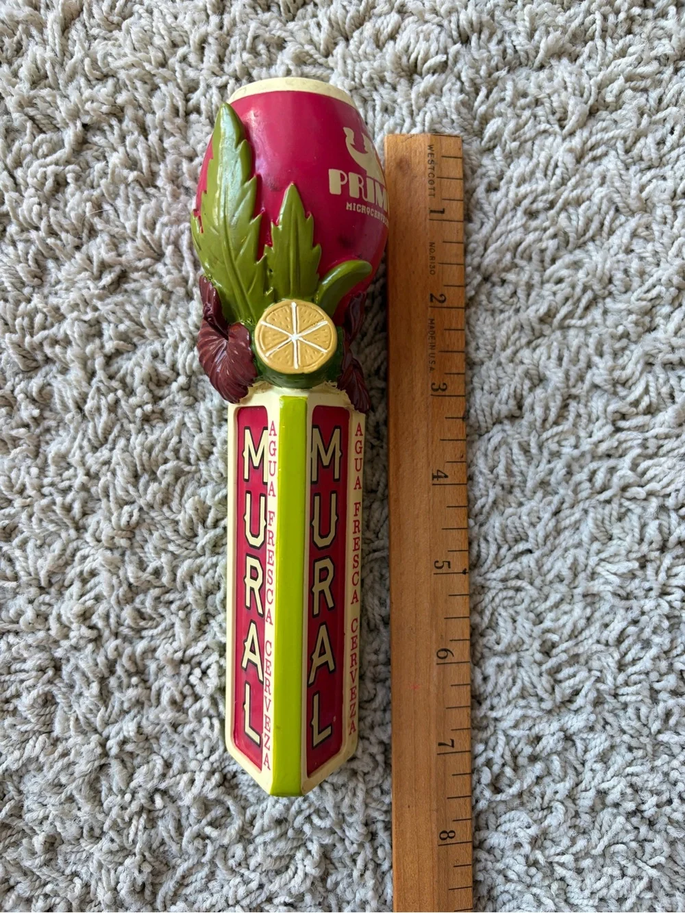 New Belgium Brewing Mural Agua Fresca Beer Tap Handle Watermelon Lime Primus G10